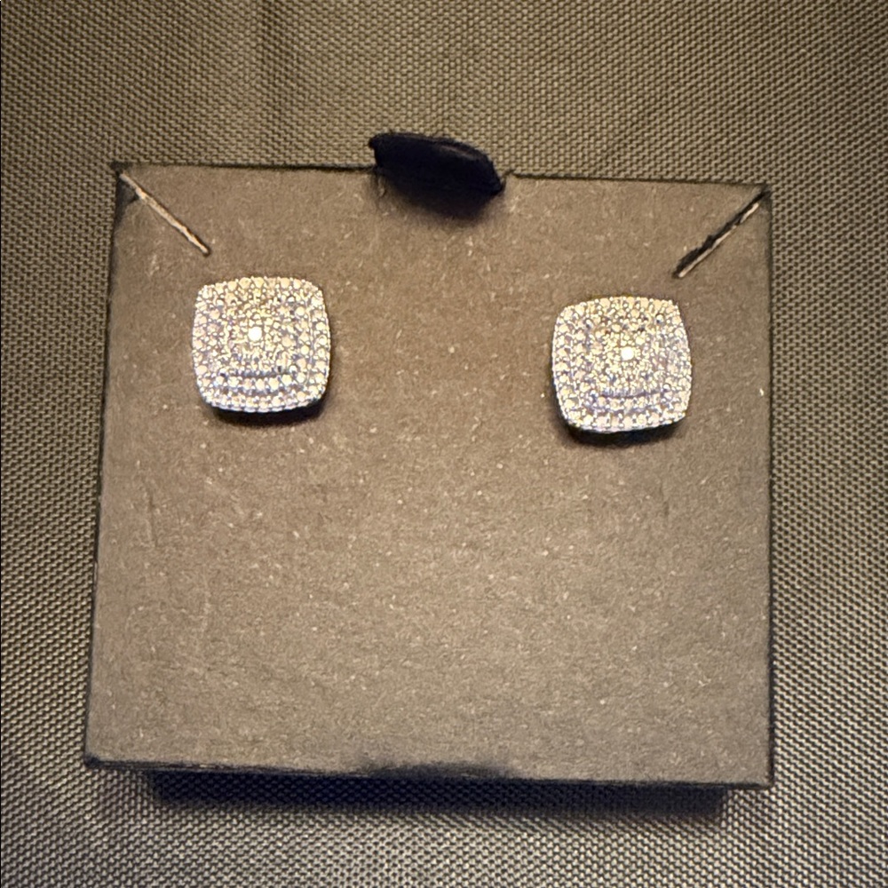 Macy's Dazzling Silver Square Earrings
